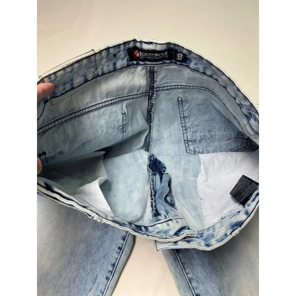 Southpole Mens Jeans Acid Wash‎ Straight Leg Size 36x31 Denim